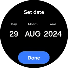 Slide your finger up or down on the screen to set the required date.