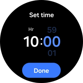 Slide your finger up or down on the screen to set the required time.