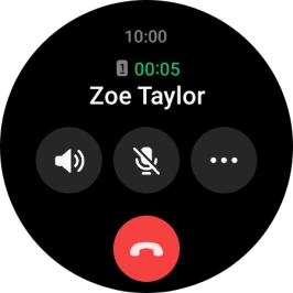 Press the end call icon.