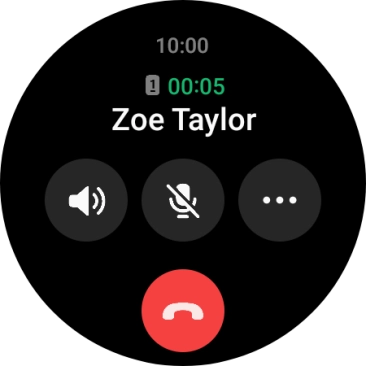Press the end call icon.