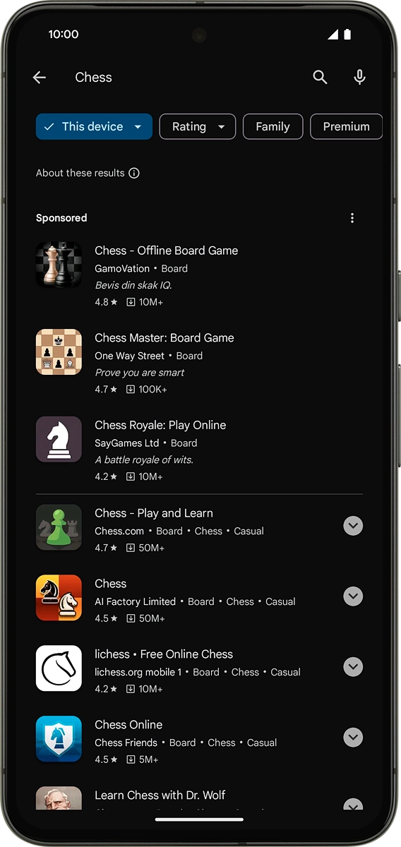 On your phone: Press the device selection drop down list.