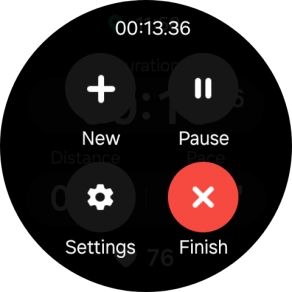 Press Finish to end an activity.