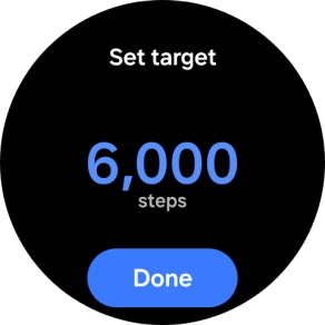 Slide your finger up or down on the screen to select the required goal.