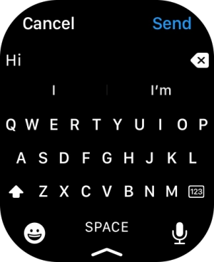 Press the microphone icon and record the message.