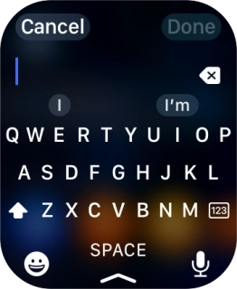 Press the microphone icon to turn on voice input.