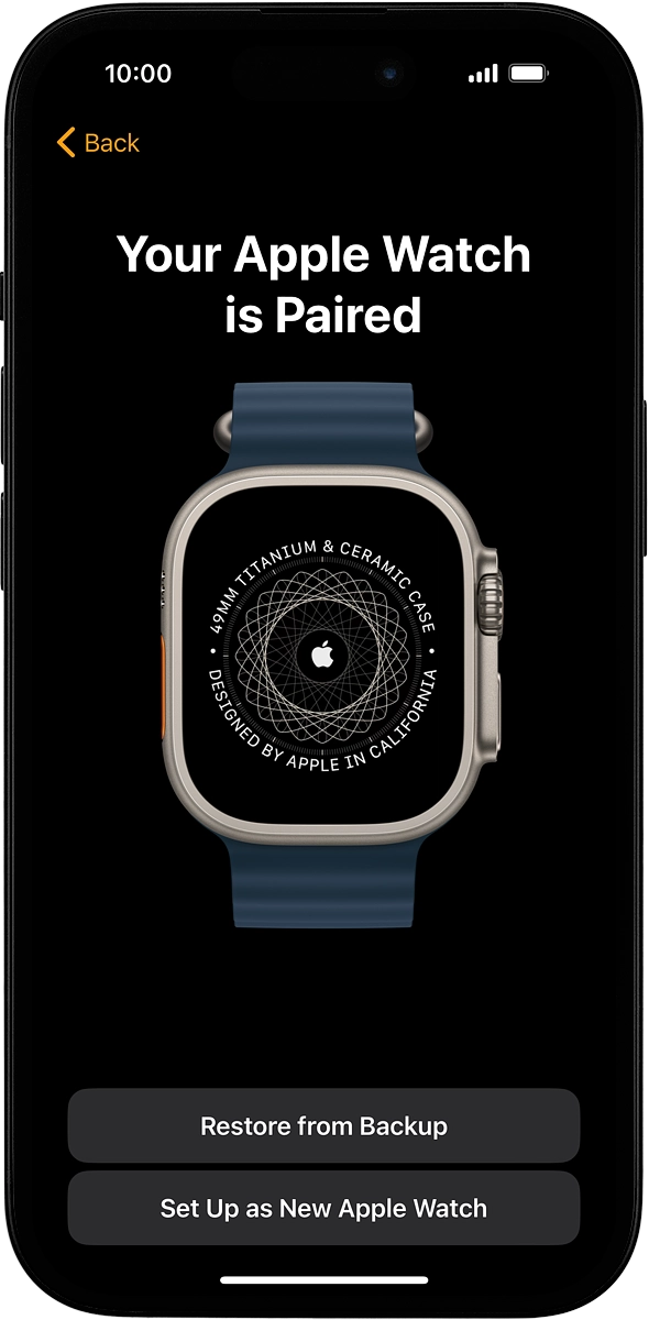 On your phone: Press Set Up as New Apple Watch.