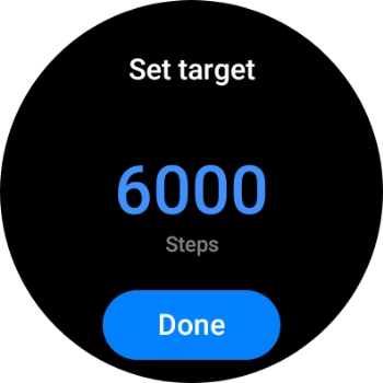Slide your finger up or down on the screen to select the required goal.