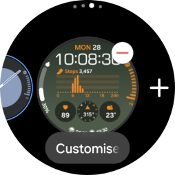 Press the required watch face.