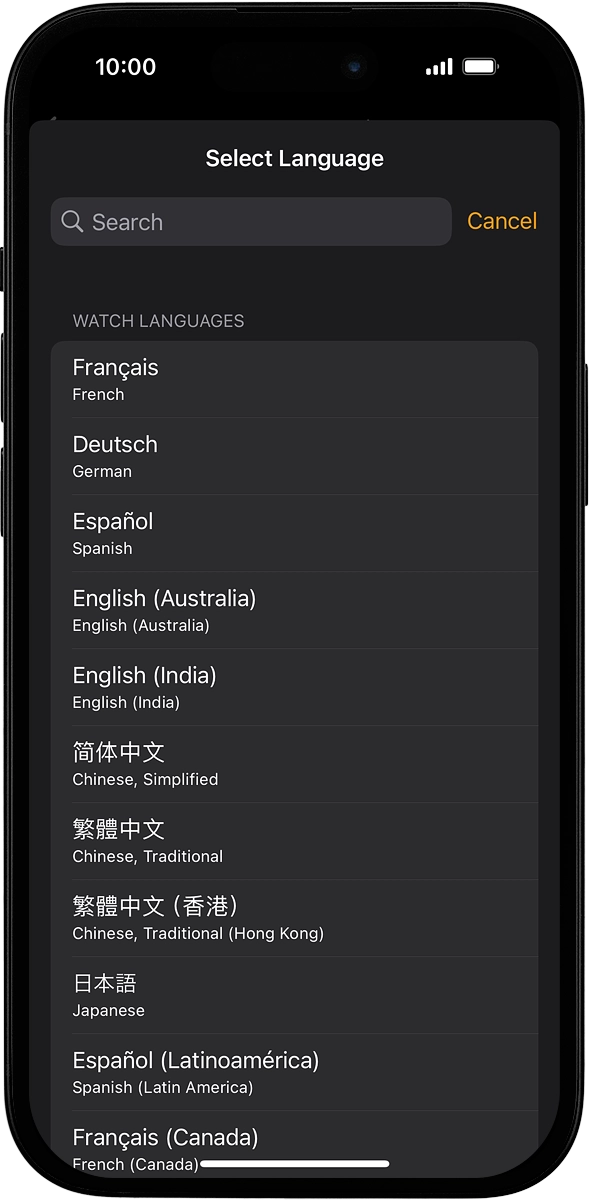 On your phone: Press the required language.