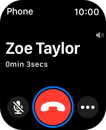 Press the end call icon to end the call and return to the home screen.