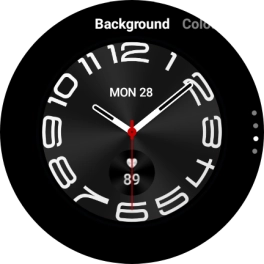 Slide your finger on the screen to change between the different designs.