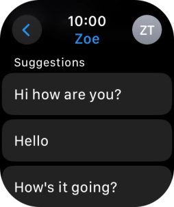 Press the required quick reply.