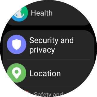 Press Security and privacy.