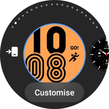Slide your finger left to see the available watch faces.