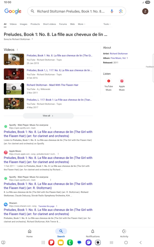 Follow the instructions on the screen to use the search results.