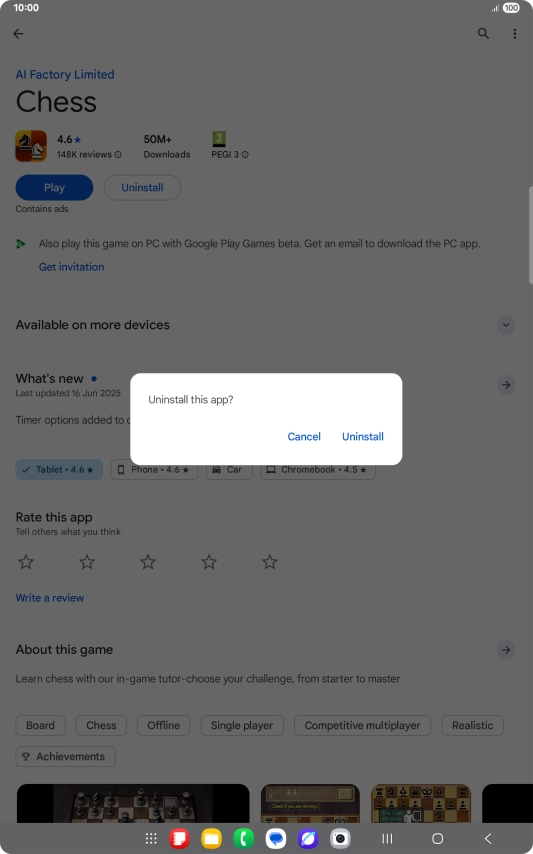 Press Uninstall.