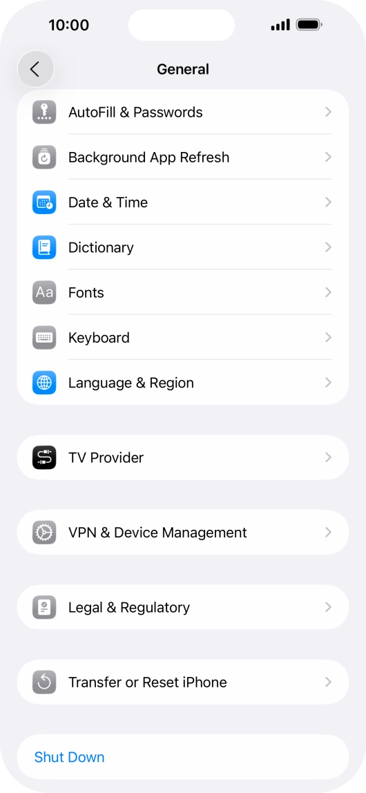 Press Transfer or Reset iPhone.