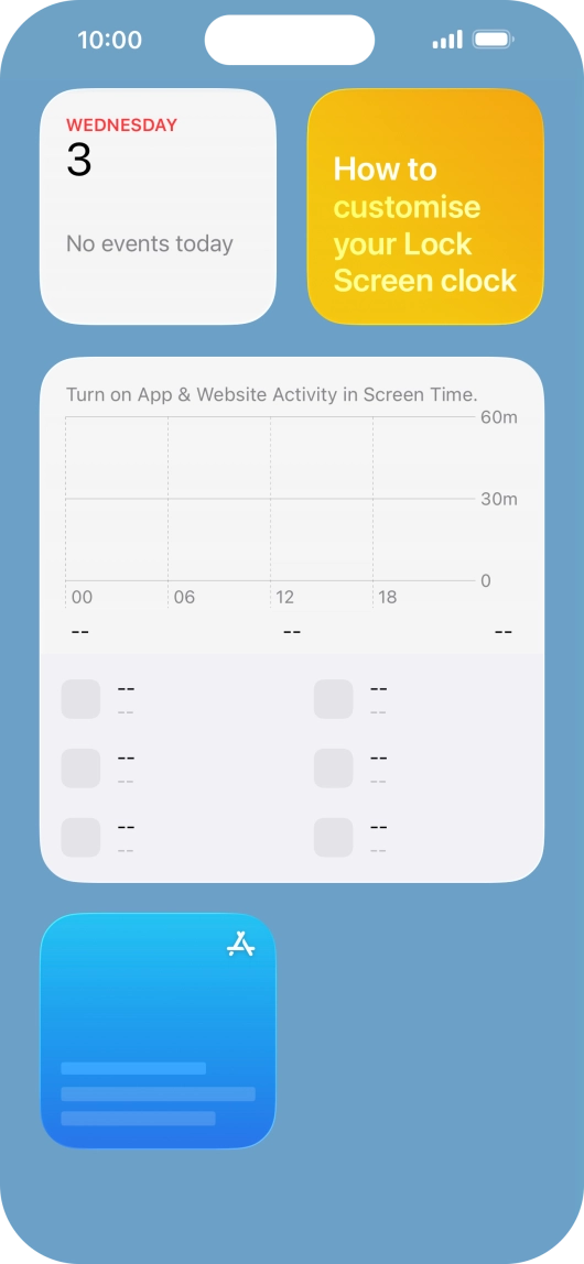 Press and hold the required widget until a pop-up menu is displayed.