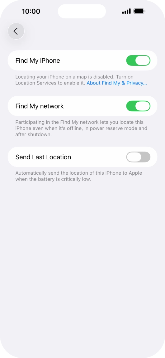 Press the indicator next to 