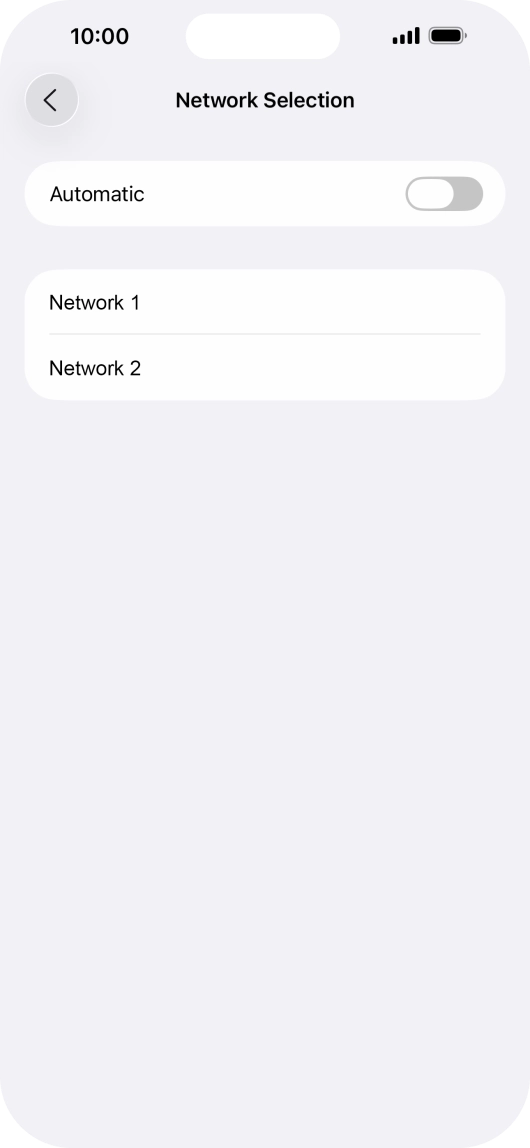 If you turn off the function, press the required network.