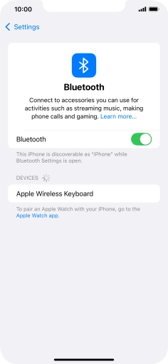 Press the required Bluetooth device and follow the instructions on the screen to pair the device with your phone.