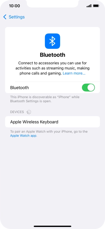 Press the required Bluetooth device and follow the instructions on the screen to pair the device with your phone.