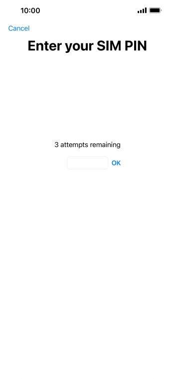 If your SIM is locked, key in your PIN and press OK. The default PIN is 1111.