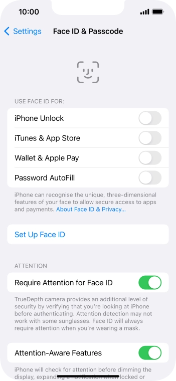 Press Set Up Face ID.