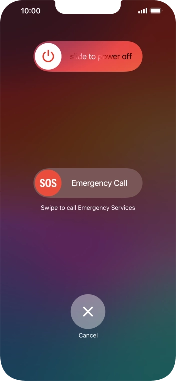 Press and drag the power off icon right.