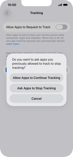 If you turn off the function, press the required setting.