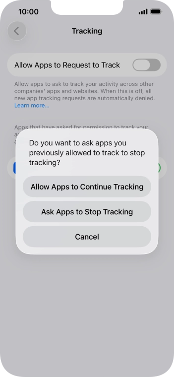 If you turn off the function, press the required setting.