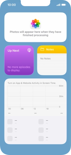 Slide your finger up or down on the screen to see more widgets.