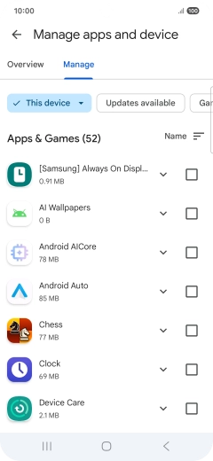 Press the required app.