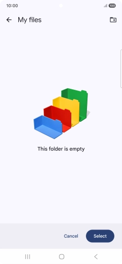 To create a new folder, press the new folder icon and follow the instructions on the screen to create a new folder.