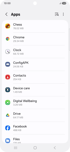 Press the required app.