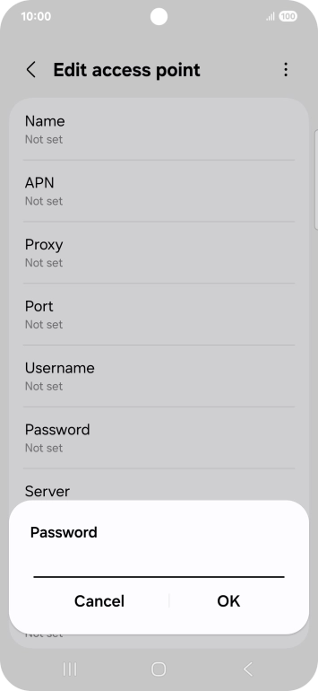 Key in secure and press OK.