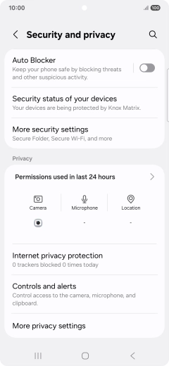 Press More security settings.