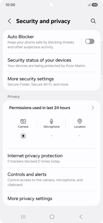 Press More security settings.