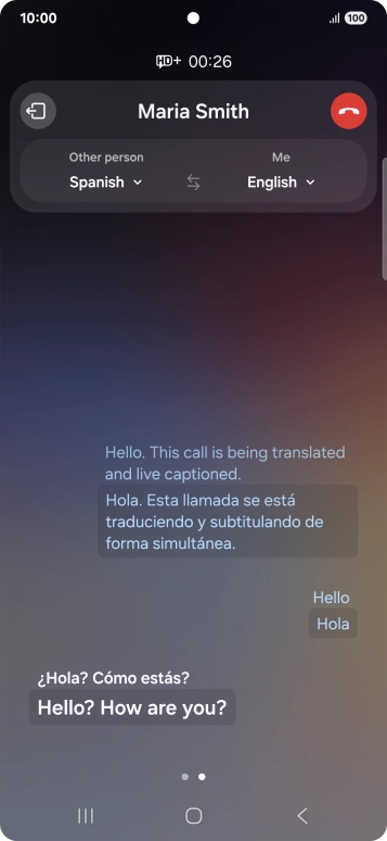 Say the required word or phrase and wait for the translation.