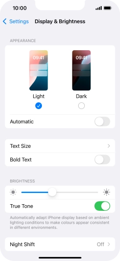 Press Dark.