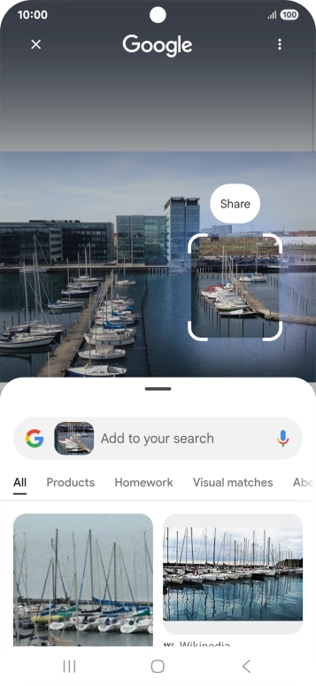 Follow the instructions on the screen to use the search results.