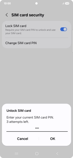 Key in your PIN and press OK. The default PIN is 1111.