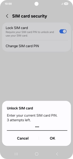 Key in your PIN and press OK. The default PIN is 1111.