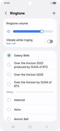 Press the required ring tones to hear them.