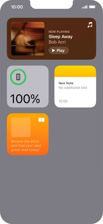 Press and hold the required widget until a pop-up menu is displayed.