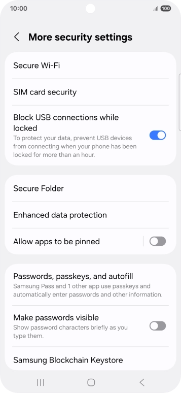 Press SIM card security.