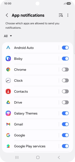 Press the drop down list.