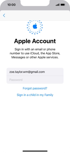 Press Password and key in the password for your Apple ID.