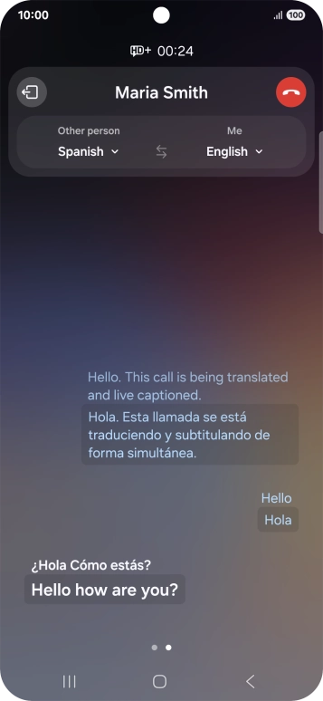 Say the required word or phrase and wait for the translation.