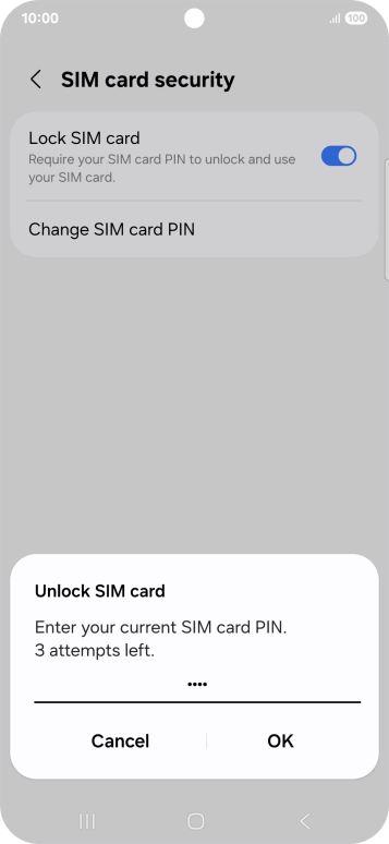 Key in your PIN and press OK. The default PIN is 1111.